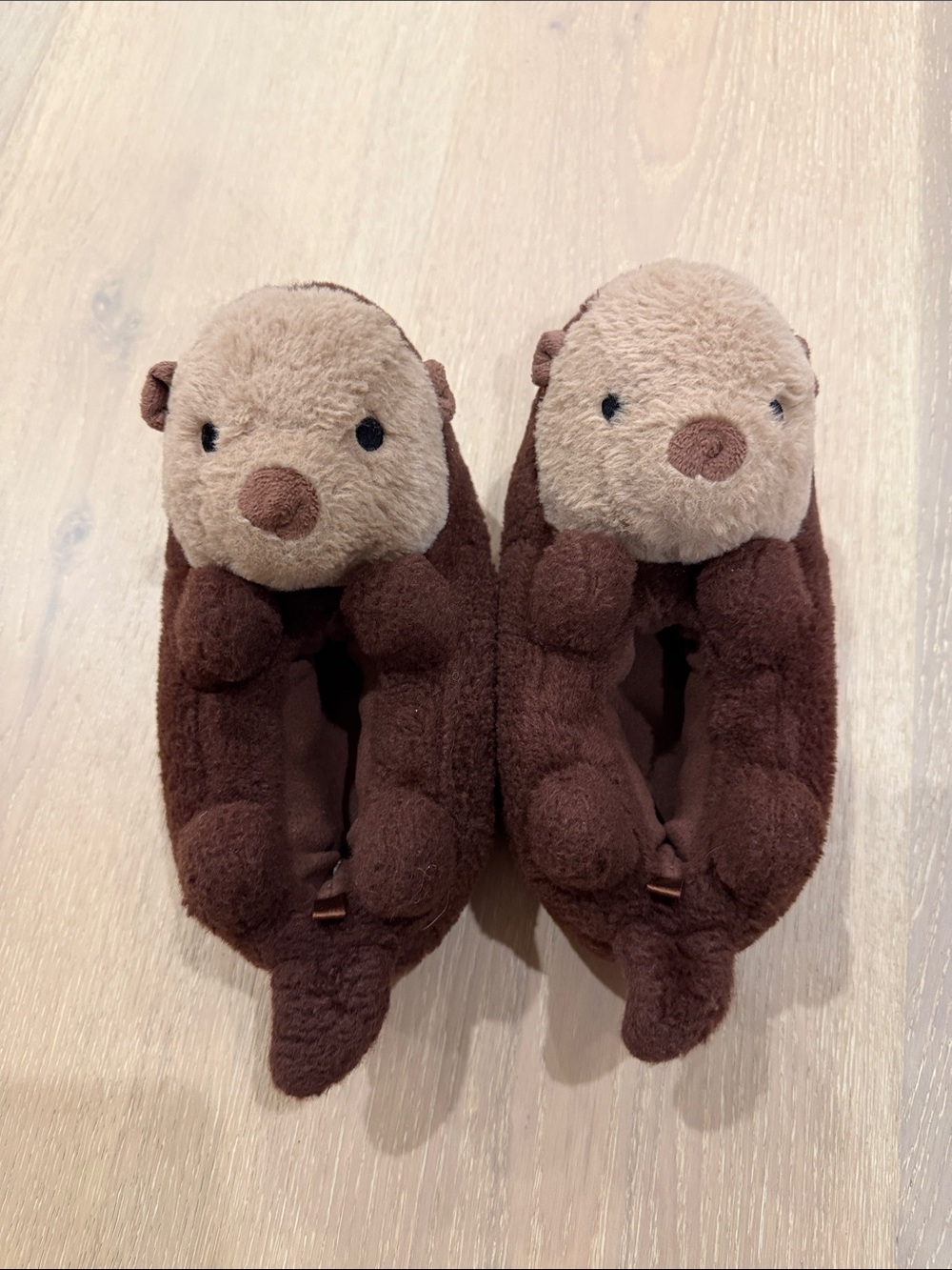 Old Navy Brown Plush Otter Kids Slippers